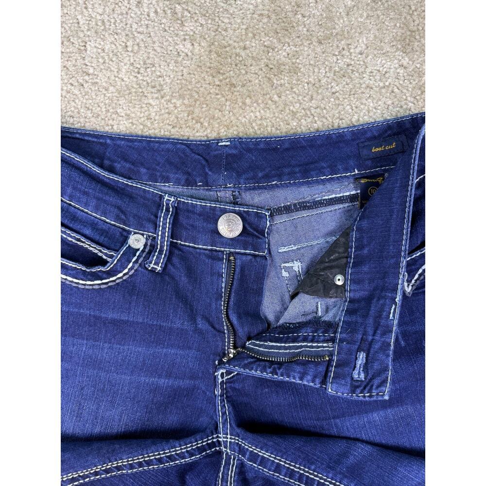Seven 7 Boot Cut Jeans Embellished Flap Pockets Mid Rise Womens Size 10 C865 - Picture 4 of 13